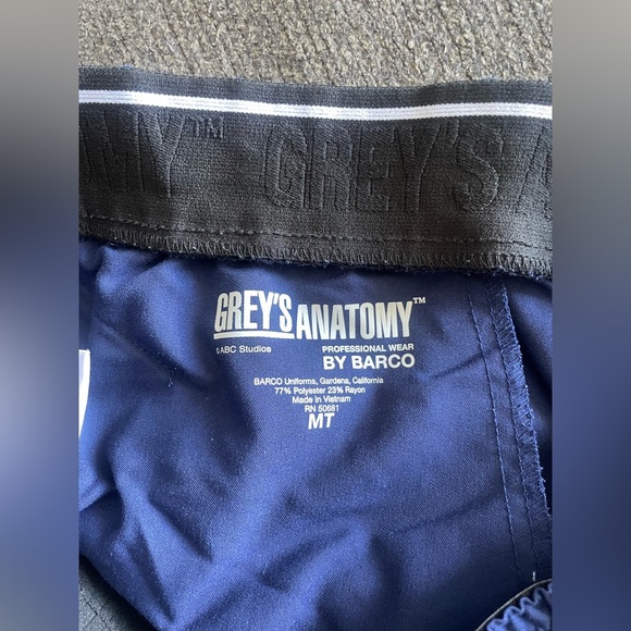 Medium Tall Navy Blue (Indigo) Grey’s Anatomy by Barco Scrub Joggers - Picture 2 of 2